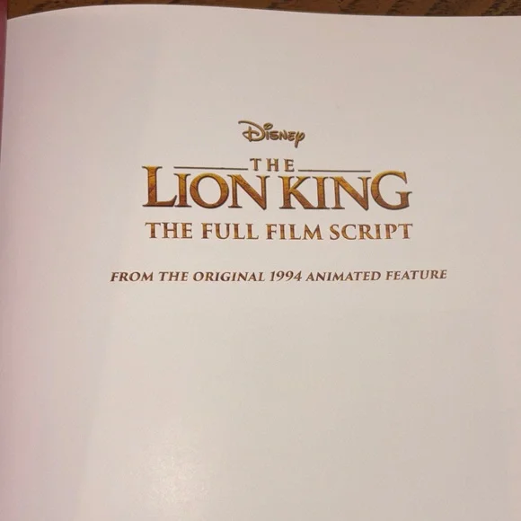 Rare Disney The Lion King The Full Film Script Hardcover Book - Picture 5 of 13